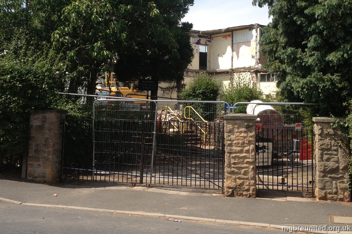 2013 Demolition of Margaret Glen-Bott School gates about the only thing that is still recognisable. Photo from Ann Gregory - taken July 2013