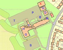 Glen-Bott / Bluecoat School Map Ordnance Survey - c.2010 - essentially the same as Margaret Glen Bott in the 1960s. Blocks X and Y not there in 1960s W=Woodwork and Metalwork D=Domestic...
