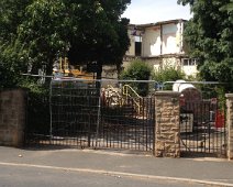 Demolition of Margaret Glen-Bott School gates about the only thing that is still recognisable. Photo from Ann Gregory - taken July 2013