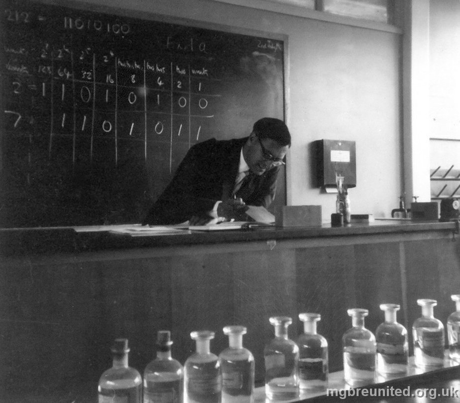 1963 MR PEAKE AND HIS BINARY Looks to be in the Chemistry Lab.
