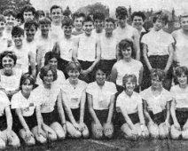 1960 ? Sports Day Newspaper cutting showing some of the competitors at the Margaret Glen-Bott Secondary School Sports Day when Musters was Top House. BACK ROW (Left to right):...