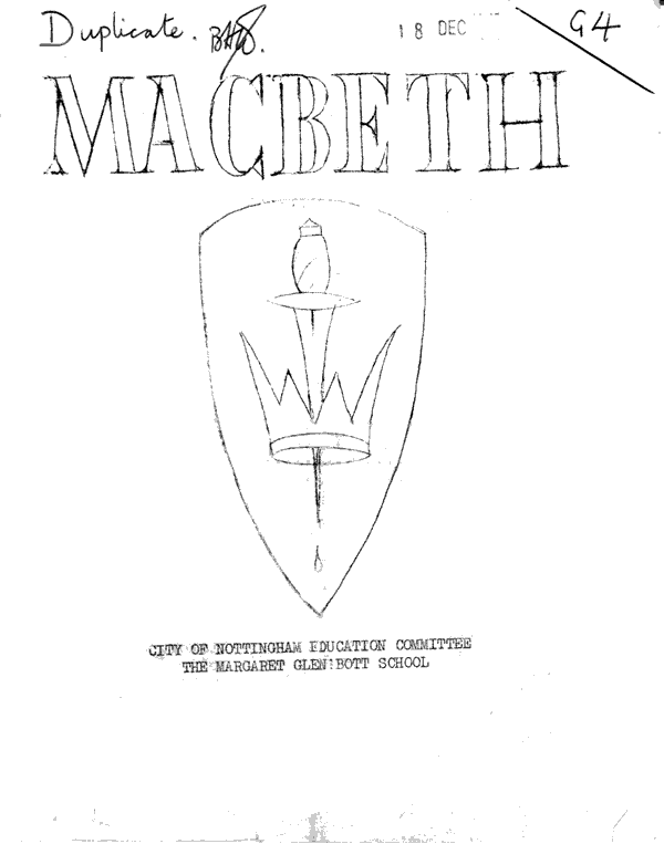 Macbeth Programme 1963 18 December 1964