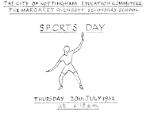 Sports Day Programme July 1961 - Front Cover sent in by Steve Woodhead