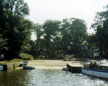 Boat at Moorings Nearby pub - Norfolk Broads 1972