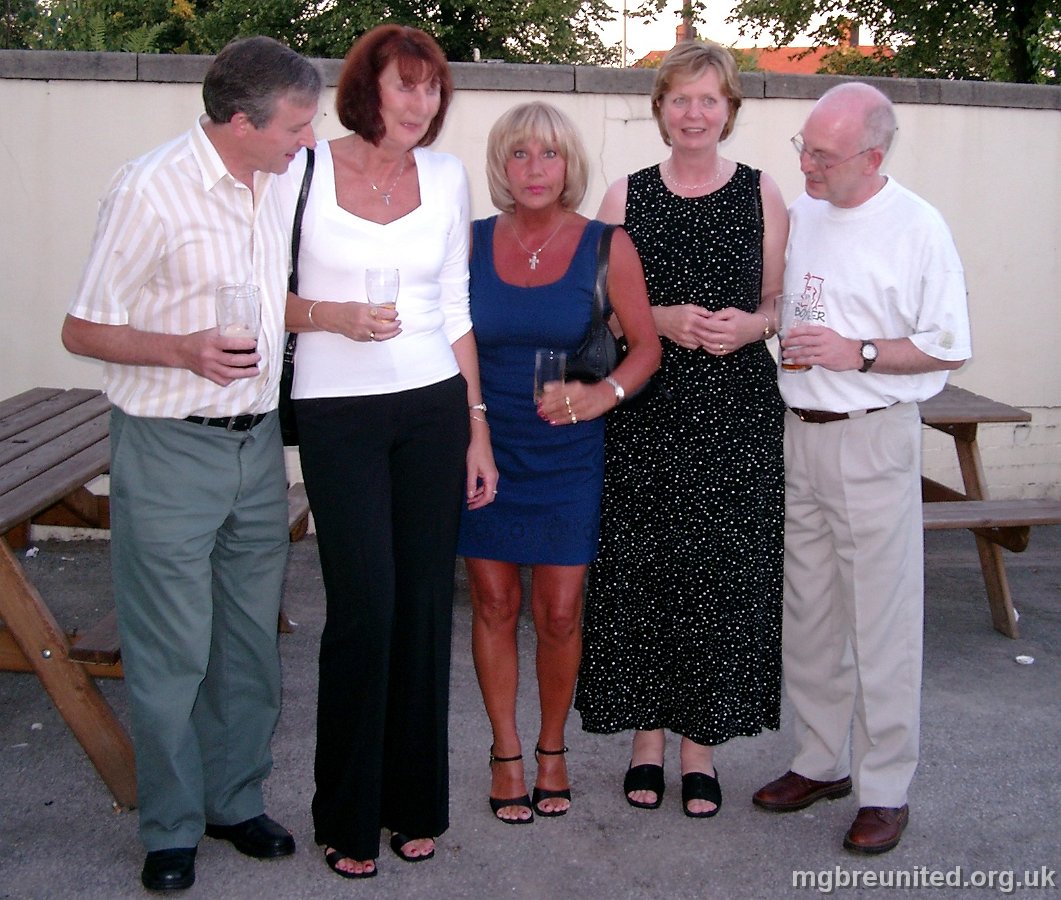 2003 07 Margaret Glen-Bott Reunion John Simpson, Ann Gregory, Glenys Jones, Ruth Simpson and Barrie Evans.
